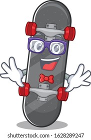 cartoon character of Geek in skateboard design