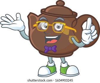 cartoon character of Geek teapot design style