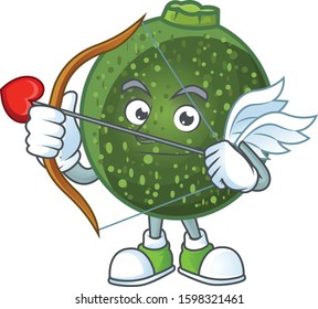 cartoon character of gem squash Cupid having arrow and wings