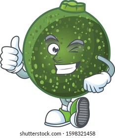 cartoon character of gem squash making Thumbs up gesture