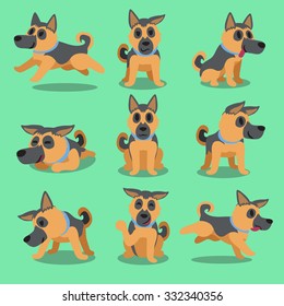 Cartoon character german shepherd dog poses