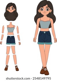 a cartoon character of girl