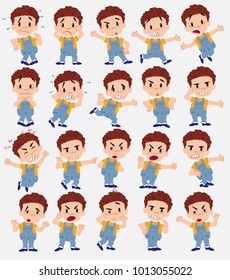 Cartoon character girl with sweater. Set with different postures, attitudes and poses, always in negative attitude, doing different activities in vector vector illustrations.																									