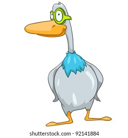 Cartoon Character Goose Isolated on White Background. Vector.