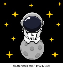 cartoon character graphic design illustration
sales promotion of astronauts sitting on the planet