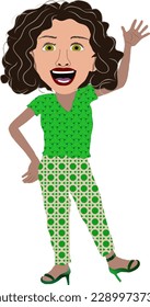
Caricatura con ropa verde