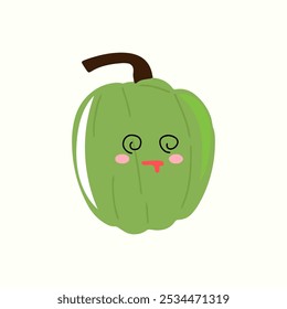 cartoon character green pumpkin design