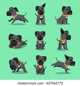 Cartoon character grey great dane dog poses