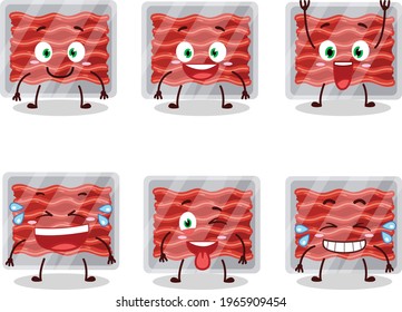 Cartoon character of ground meat with smile expression