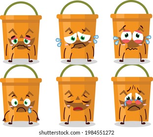 Cartoon character of halloween bucket with smile expression