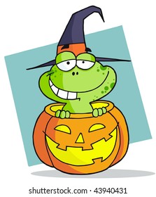 Cartoon character halloween frog