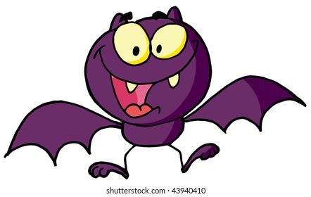 Cartoon character happy bat