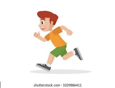 Cartoon character, Happy Boy running., vector eps10
