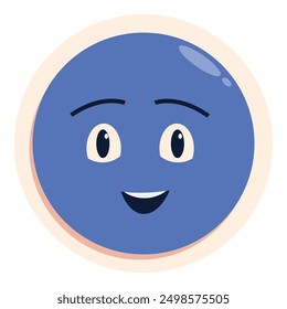 Cartoon character with a happy expression, perfect for conveying joy and positive emotions