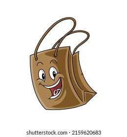 Cartoon character of happy paper bag