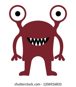 
Cartoon character having two eyes, halloween monstrous 
