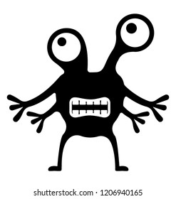 
Cartoon character having two eyes, halloween monstrous 
