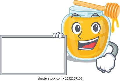 cartoon character of honey design concept bring a board