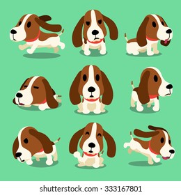 Cartoon character hound dog poses