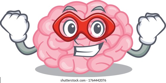 A cartoon character of human brain performed as a Super hero