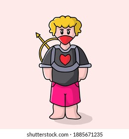 cartoon character illustration art, fairy arrow love romance on valentine's day