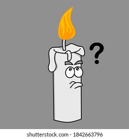 cartoon character illustration design of a candle with fire on it