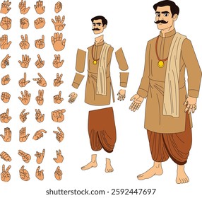 Cartoon character of an Indian man