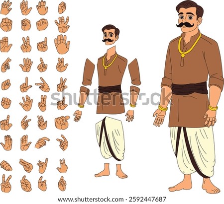 Cartoon character of an Indian man