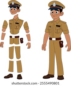 a cartoon character of indian police officer