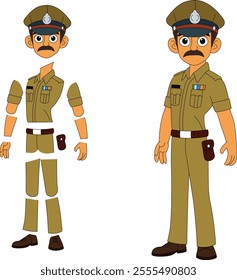 a cartoon character of indian police officer