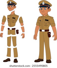 a cartoon character of indian police officer