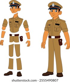 a cartoon character of indian police officer