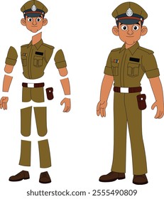 a cartoon character of indian police officer