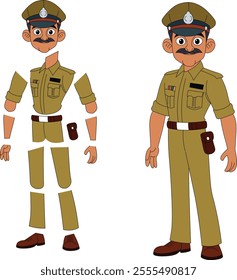 a cartoon character of indian police officer