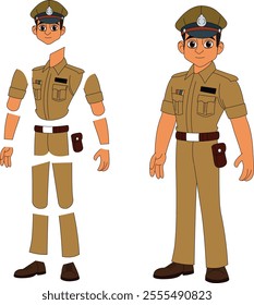 a cartoon character of indian police officer