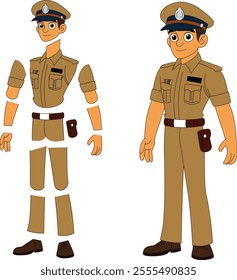 a cartoon character of indian police officer