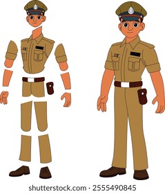 a cartoon character of indian police officer