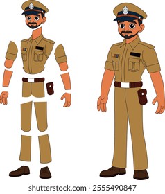 a cartoon character of indian police officer