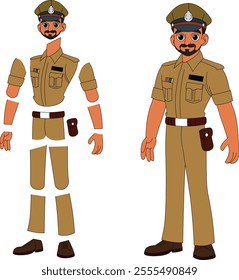 a cartoon character of indian police officer