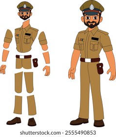 a cartoon character of indian police officer