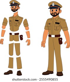 a cartoon character of indian police officer