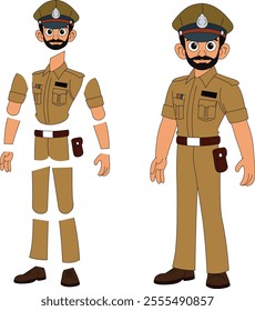 a cartoon character of indian police officer