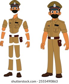 a cartoon character of indian police officer