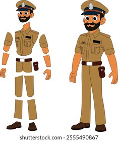 a cartoon character of indian police officer