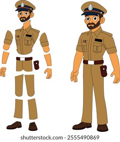 a cartoon character of indian police officer