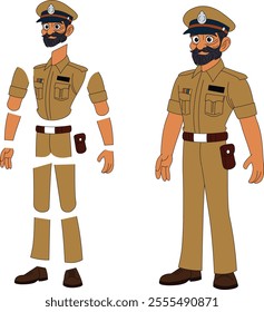 a cartoon character of indian police officer