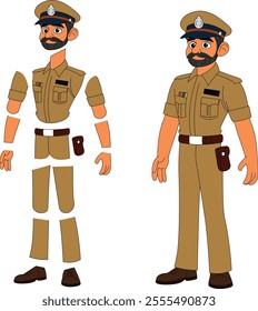 a cartoon character of indian police officer