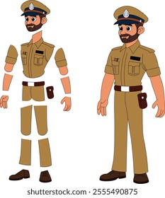 a cartoon character of indian police officer