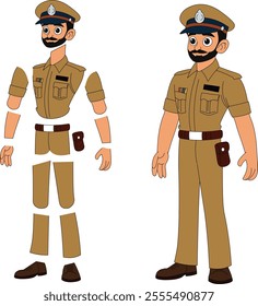 a cartoon character of indian police officer