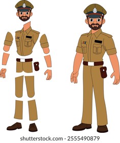 a cartoon character of indian police officer